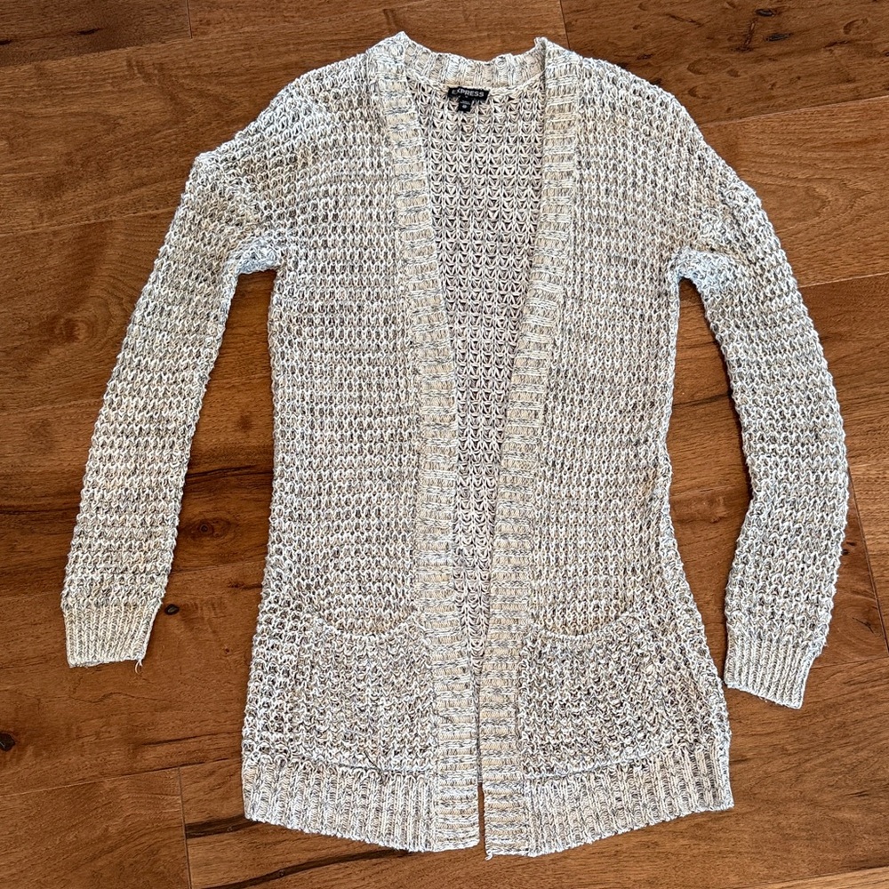 Express Cream Knit Cardigan